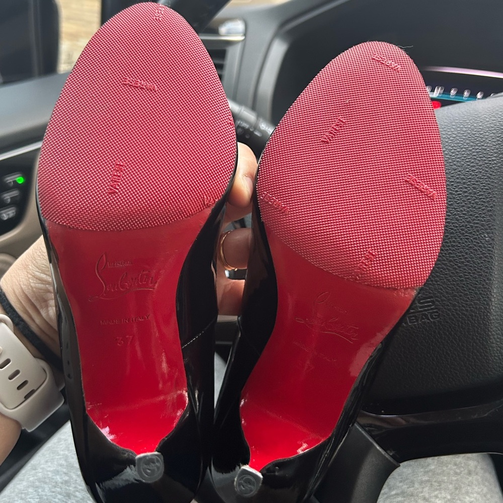 Christian Louboutin Patent leather open toed heels